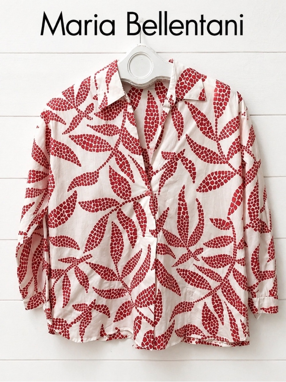 MARIA BELLENTANI  – White Blouse and res Size M/L (estimated)